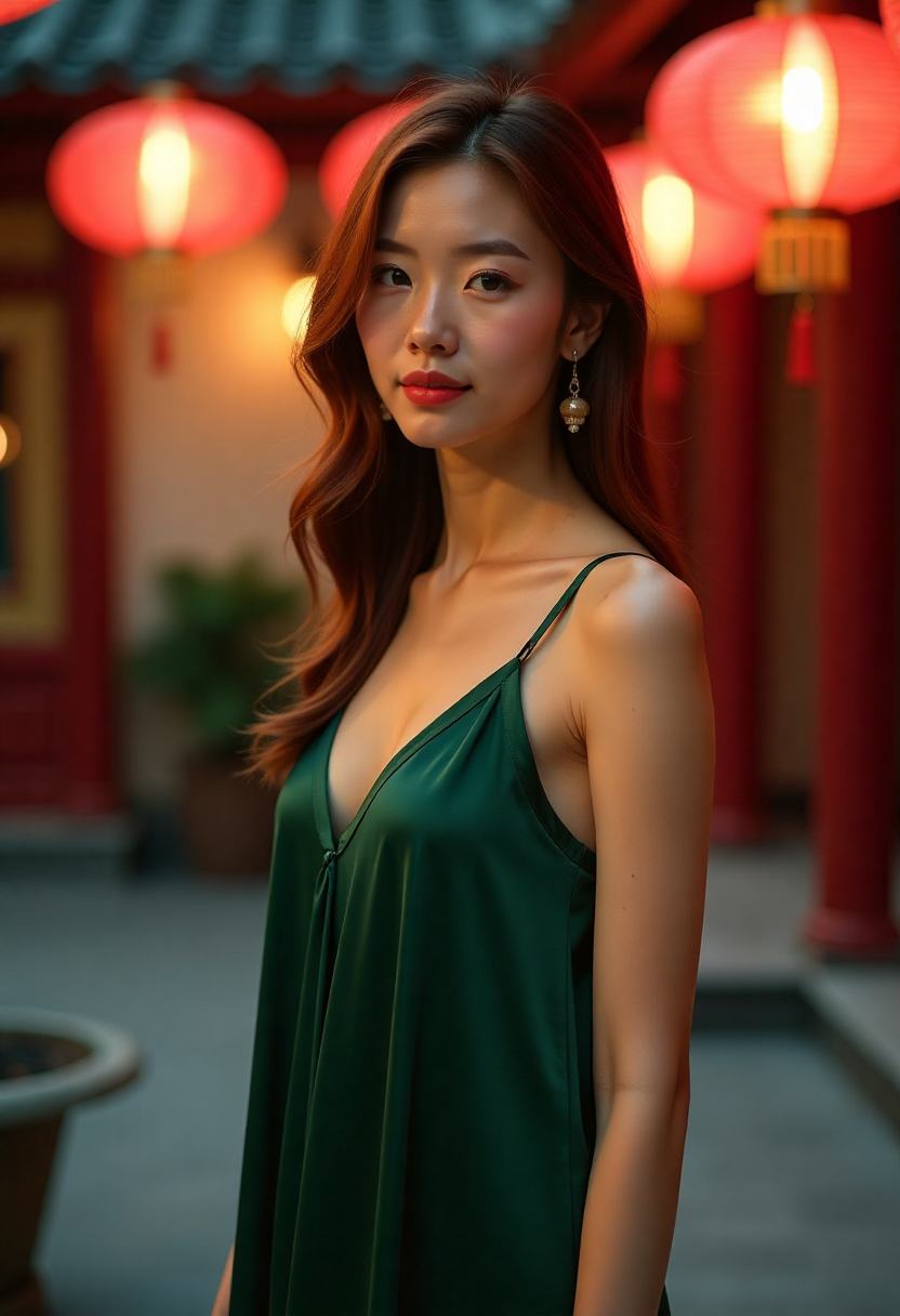 素心持灯走过回廊